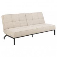 ACT NORDIC Perugia bäddsoffa - beige tyg och svart stål