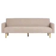 HOUSE NORDIC Kells bäddsoffa - mörk sandfärgad polyester och naturligt trä