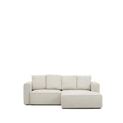 KAVE HOME Marela 3-sits bäddsoffa, med schäslong höger - beige chenille (B:236cm)