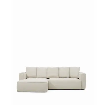 KAVE HOME Marela 3-sits bäddsoffa, med vänster schäslong - beige chenille (B:276cm)