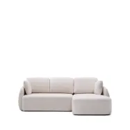KAVE HOME Laira 3-sits bäddsoffa, med schäslong höger - ecru chenilletyg (246cm)
