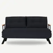 NORDVÄRK Sando 2-Sits - Svart 2-personers bäddsoffa