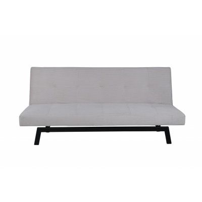 VENTURE DESIGN Bodil bäddsoffa - beige sammet och svart stål (180x60)