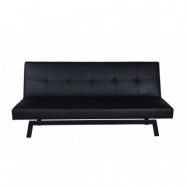 VENTURE DESIGN Bodil bäddsoffa - svart PU och svart stål (180x60)