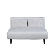 VENTURE DESIGN Vicky bäddsoffa, dubbel - beige polyester och svart stål (190x120)