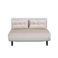 VENTURE DESIGN Vicky bäddsoffa, dubbel - beige sammet och svart stål (190x120)