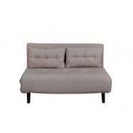 VENTURE DESIGN Vicky bäddsoffa, dubbel - brun polyester och svart stål