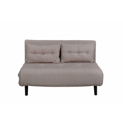 VENTURE DESIGN Vicky bäddsoffa, dubbel - brun polyester och svart stål (190x120)