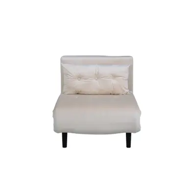 VENTURE DESIGN Vicky bäddsoffa, enkel - beige sammet och svart stål (190x73)