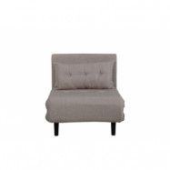 VENTURE DESIGN Vicky bäddsoffa, enkel - brun polyester och svart stål (190x73)