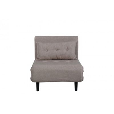 VENTURE DESIGN Vicky bäddsoffa, enkel - brun polyester och svart stål (190x73)