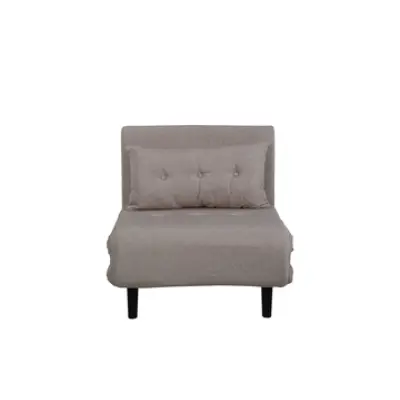 VENTURE DESIGN Vicky bäddsoffa, enkel - brun polyester och svart stål (190x73)