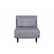 VENTURE DESIGN Vicky bäddsoffa, enkel - grå polyester och svart stål (190x73)