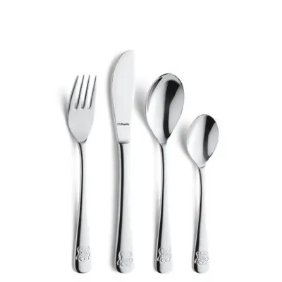 Barnbestick Teddy 4-p 18/10 Rostfritt Stål