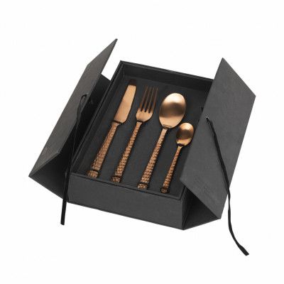 BROSTE Hune Ss bestickset - hamrad koppar (16 delar)