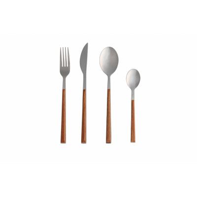 VENTURE DESIGN Jubilee bestick - silver rostfritt stål och brun ABS (set med 24)
