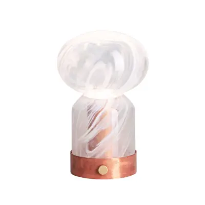 Örsjö Belysning Essence, glas Cloudy portabel bordslampa, koppar/glas