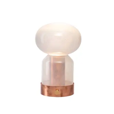 Örsjö Belysning Essence, glas Misty portabel bordslampa, koppar/glas