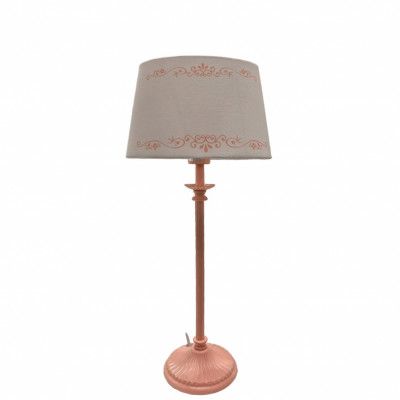 Anna bordlampa, rosa/vit