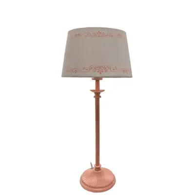 Anna bordlampa, rosa/vit