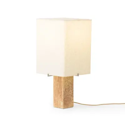 Audo Copenhagen - Nonna bordslampa, travertin-/sandfärgad,  höjd 49 cm, tyg