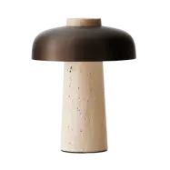 Audo Copenhagen Reverse portabel bordslampa 24,5 cm Travertine-bronzed aluminium