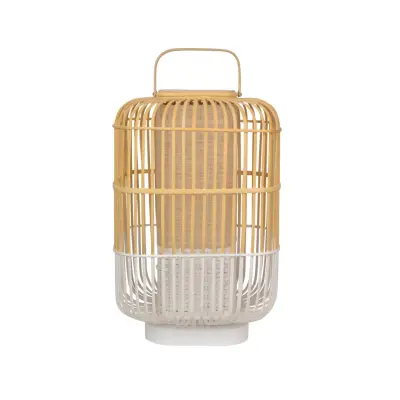 Bamboo Square L bordslampa, vit, höjd 65,5 cm - Forestier - Vardagsrum - Design - Bambu - Med en ljuskälla