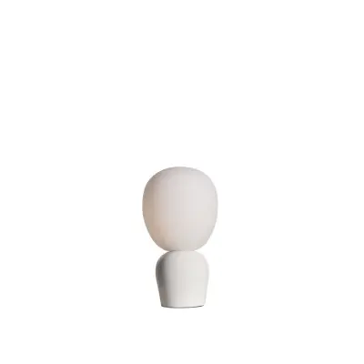 Belid Buddy bordslampa Glossy vit/opal glass