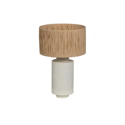 BEPUREHOME Spetsig bordslampa - naturlig bast och metall