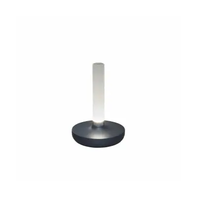 Biarritz bordslampa, grå/frostad vas