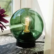 BUBBLES bordslampa, grön, Ø 18 cm, glas, E27 – Halo Design - Vardagsrum - Med en ljuskälla
