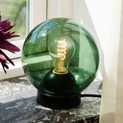 BUBBLES bordslampa, grön, Ø 18 cm, glas, E27 – Halo Design - Vardagsrum - Med en ljuskälla