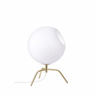 BUG 20 bordslampa, mässing/vitt glas