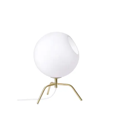 BUG 20 bordslampa, mässing/vitt glas