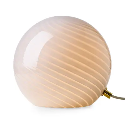 CANDY bordslampa, grå, Ø 20 cm, glas, E14 – Halo Design - Vardagsrum - Med en ljuskälla