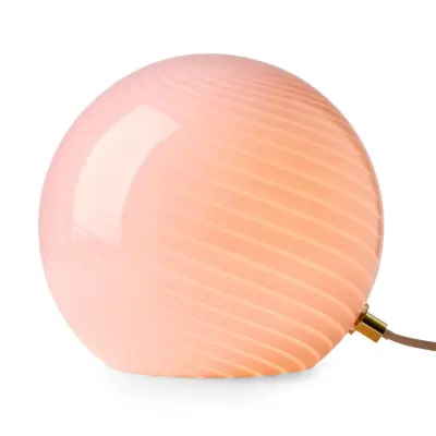 CANDY bordslampa, rosa, Ø 20 cm, glas, E14 – Halo Design - Vardagsrum - Med en ljuskälla