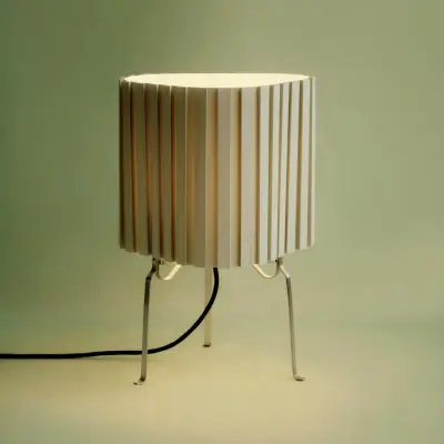 Canelé bordslampa, grön, höjd 37 cm, E14, textil – HAY - Vardagsrum - Design - Tyg / textil - Med lampskärm