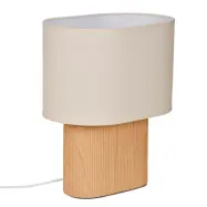 Santorini bordslampa i trä, ljus/beige, höjd 38 cm – COREP SAS - Vardagsrum - Keramik - Med lampskärm