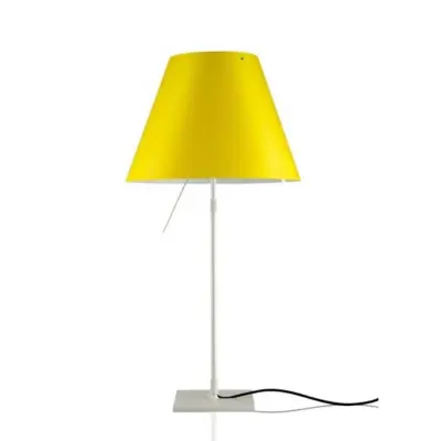 Costanza Bordslampa Alu/Smart Yellow Luceplan - Vardagsrum - Aluminium