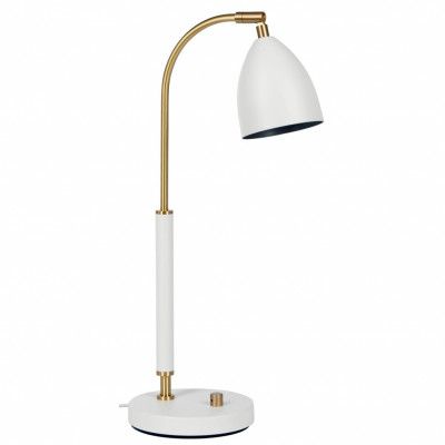 Deluxe bordslampa LED, mattvit/mässing 50,7cm