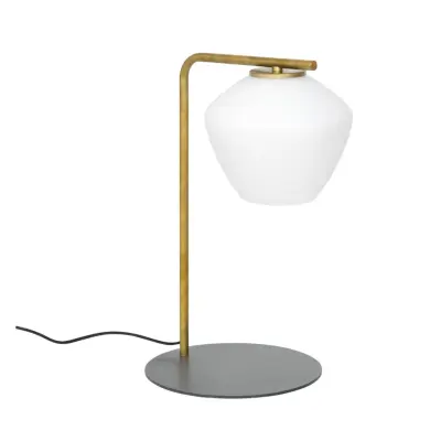 DK bordslampa, råmässing/opal 46cm