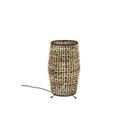 DUTCHBONE Hyacinth bordslampa - brun vattenhyacint och svart j&auml;rn