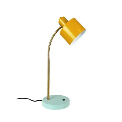 Dyberg Larsen - Ocean Flex bordslampa, curry/turkos, 45 cm