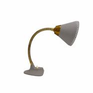 EWÅ vägg-/bordslampa, grå/mässing