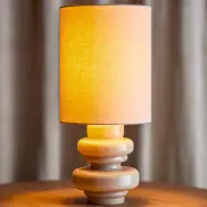 Fabiola bordslampa, krämfärgad, glas, höjd 51 cm – Bloomingville - Sovrum - Skandinavisk - Med lampskärm