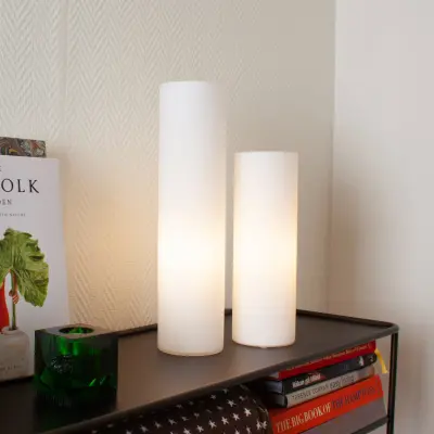 Flake bordslampa, vit, glas, höjd 40 cm – By Rydéns - Vardagsrum - Med en ljuskälla