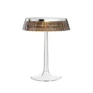 Flos Bon Jour T bordslampa Chrome-fumé skärm