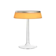 Flos Bon Jour T bordslampa Orange-tyg skärm-mattkromad