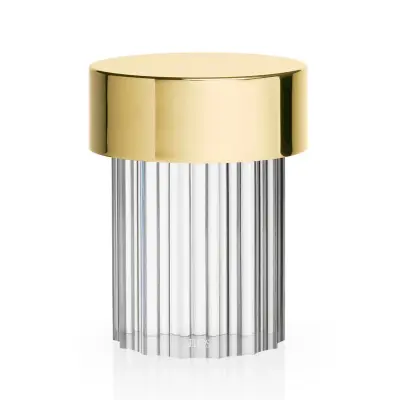 FLOS - Last Order Fluted bärbar bordslampa, satinkoppar –