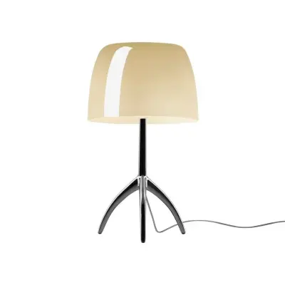 Foscarini - Lumiere Grande bordslampa, krom/beige, 45 cm